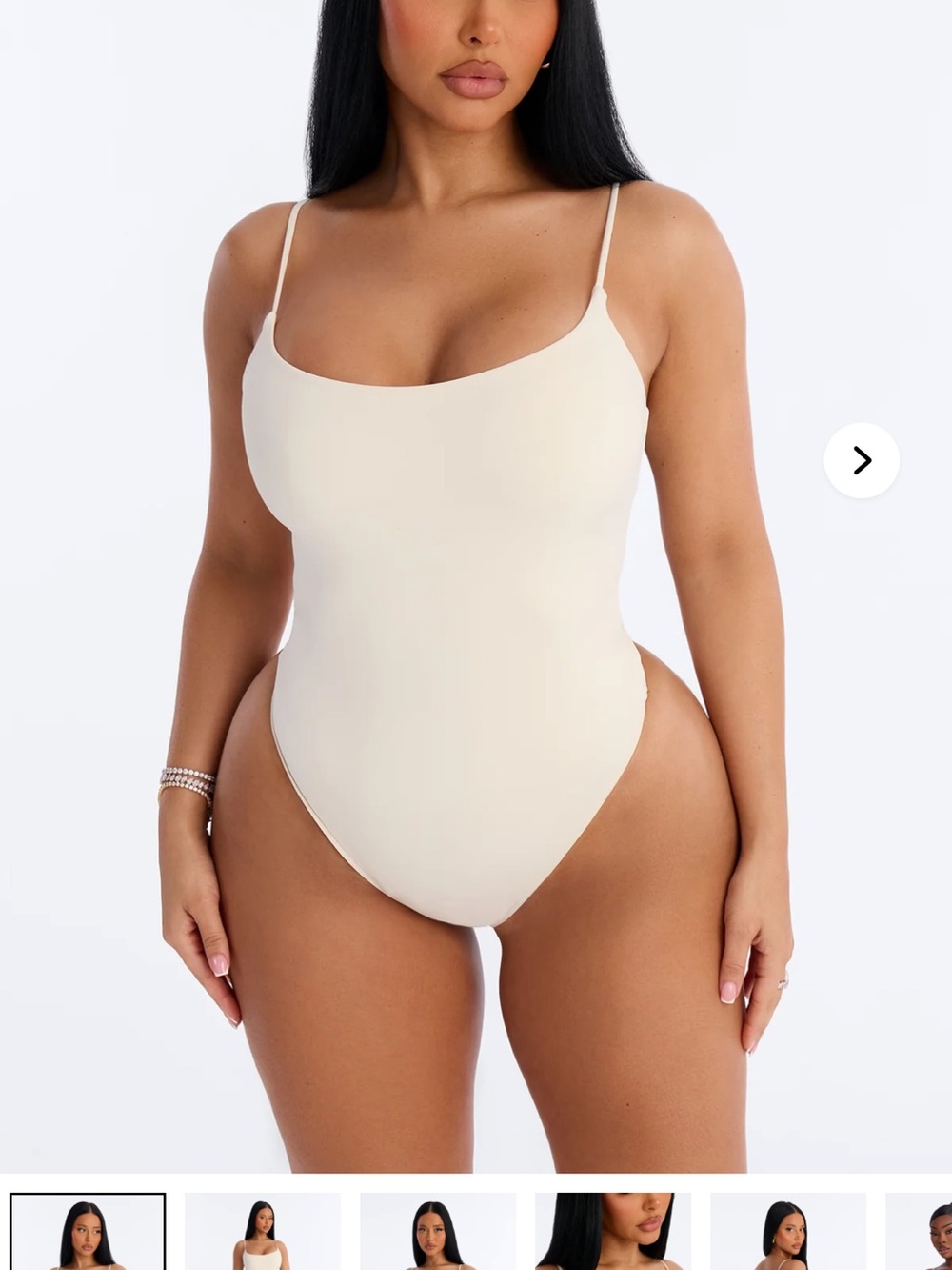 Second Skin Double Lined Square Neck Cami Bodysuit - bone
XS NWT
